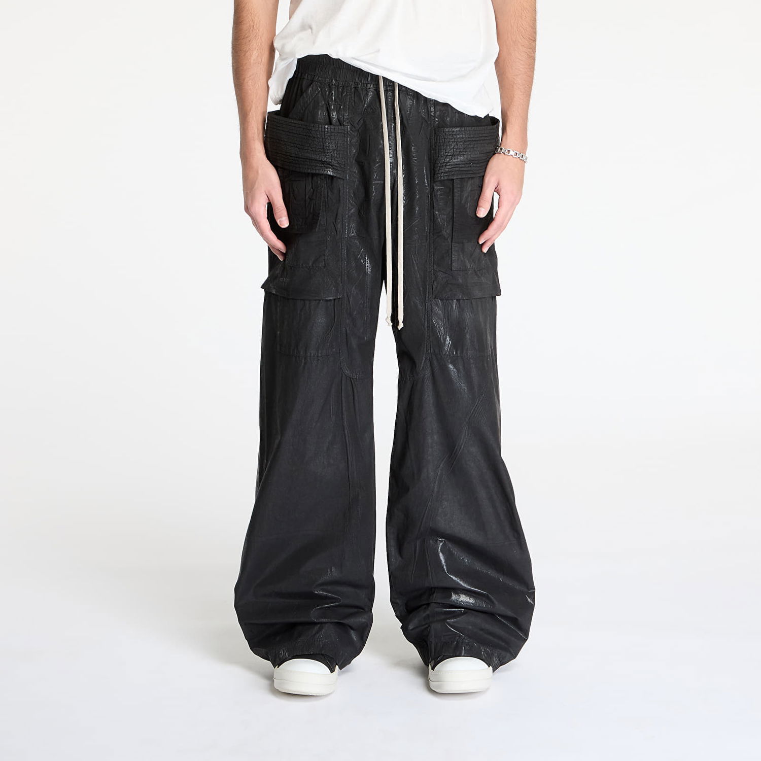 Cargo bukser Rick Owens Rick Owens DRKSHDW Creatch Wide Cargo Drawstring Pants XL Sort | DU01E3394 PF 09, 0