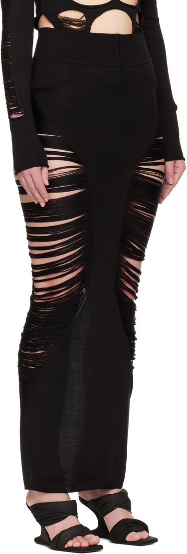 Nederdel Rick Owens Rick Owens Hollywood Pillar Maxi Skirt Sort | RO01E7679 KGRIDM, 1