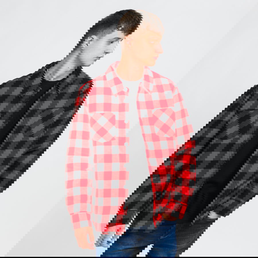 Jakke Urban Classics Padded Check Flannel Shirt Rød | TB3958 red, 0