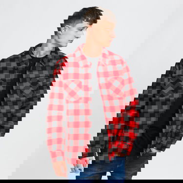 Jakke Urban Classics Padded Check Flannel Shirt Rød | TB3958 red, 0