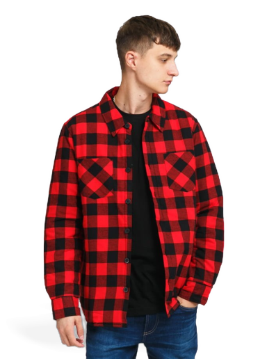 Jakke Urban Classics Padded Check Flannel Shirt Rød | TB3958 red