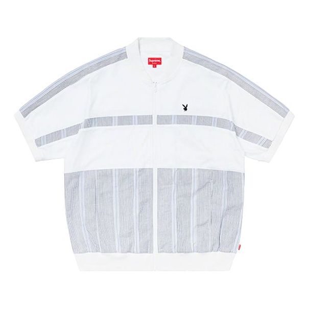 Polo skjorte Supreme Playboy Zip Up Top Hvid | SUP-SS19-10088, 0