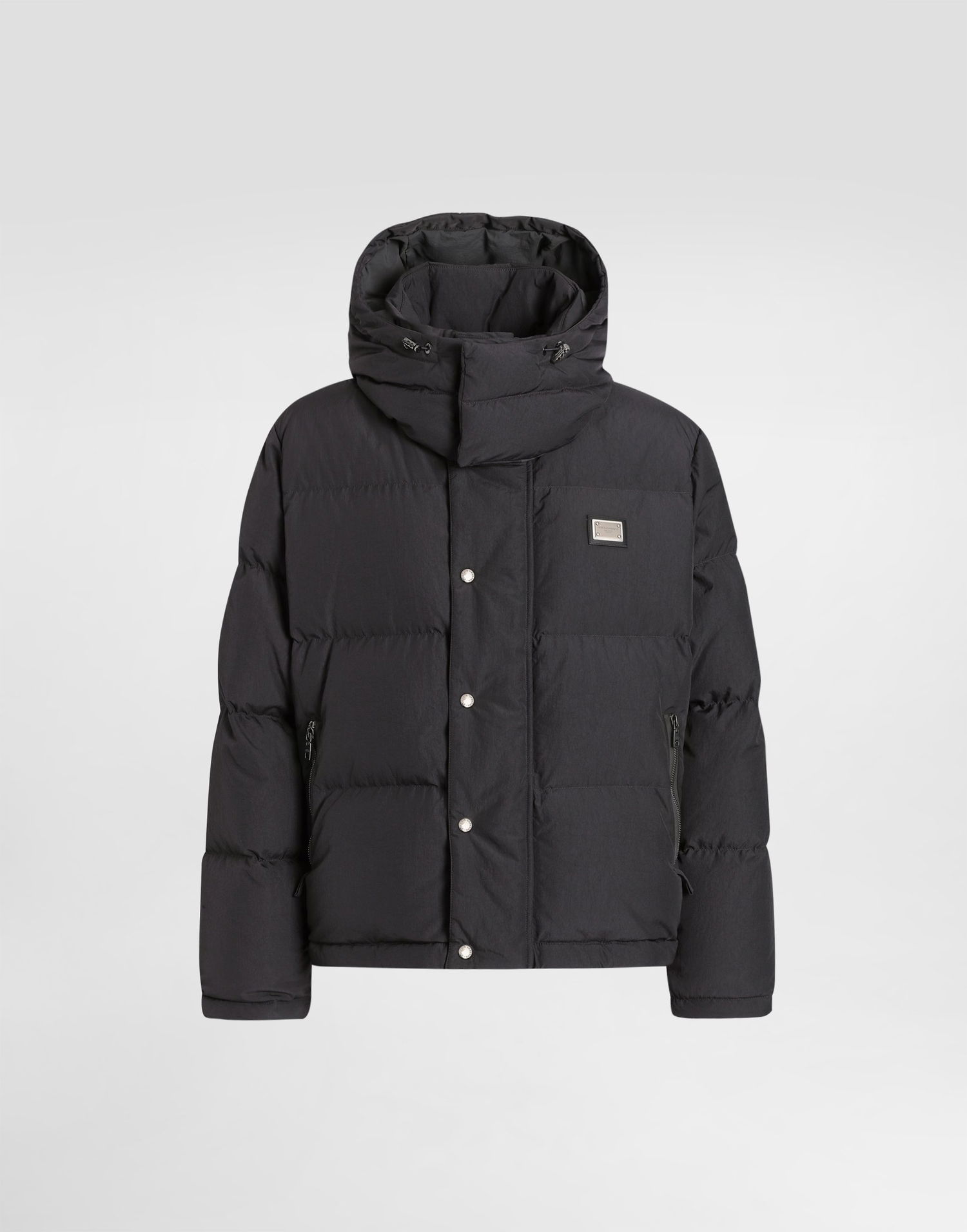Puffer jakke Dolce & Gabbana Dolce & Gabbana Padded Quilted Hooded Puffer Jacket Sort | G9BRFTFUS28N0636, 0