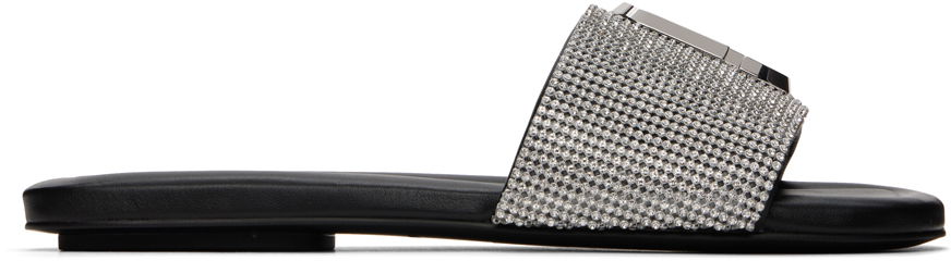 Tilbehør Marc Jacobs Marc Jacobs 'The Rhinestone J Marc' Slides Sort | 2R3FFS006F05, 0