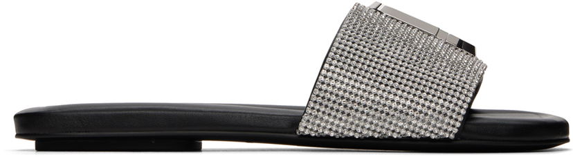 Tilbehør Marc Jacobs Marc Jacobs 'The Rhinestone J Marc' Slides Sort | 2R3FFS006F05