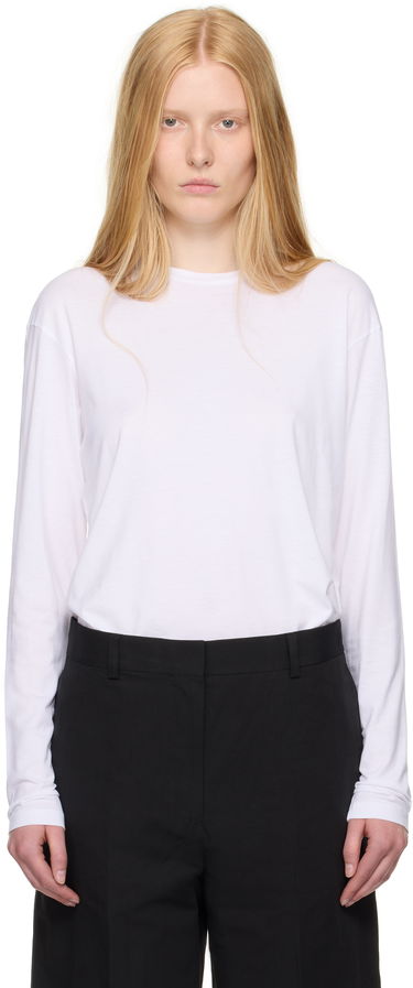 T-shirt TOTEME TOTEME Classic Long Sleeve T-Shirt Hvid | 253-WRT0588-FB0419, 0