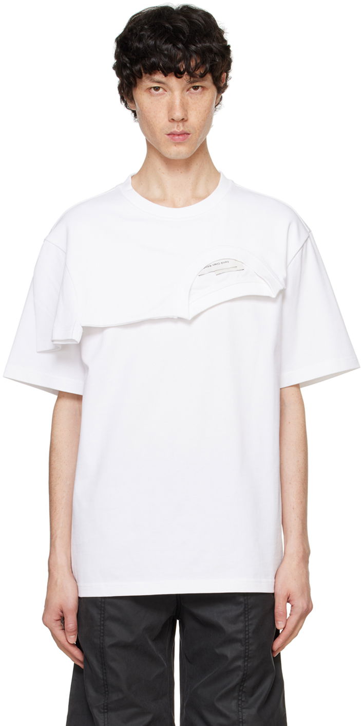 T-shirt Feng Chen Wang Feng Chen Wang Double Collar T-Shirt Hvid | FF12TSH715W