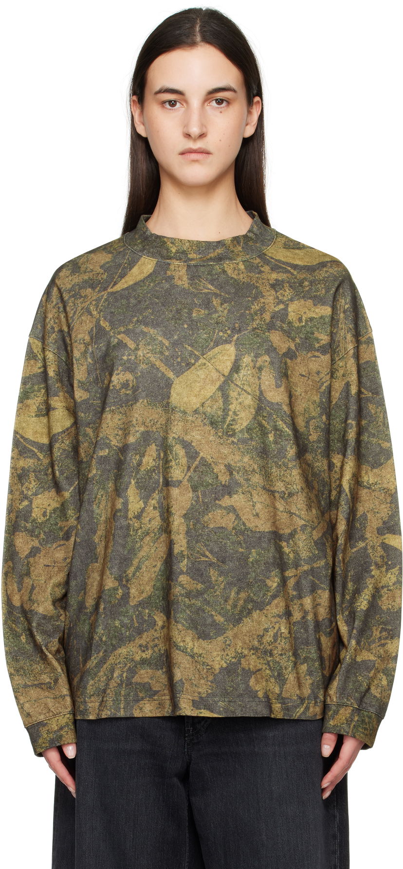 T-shirt Acne Studios Acne Studios Camo Crew Neck T-shirt Grøn | CL0317-