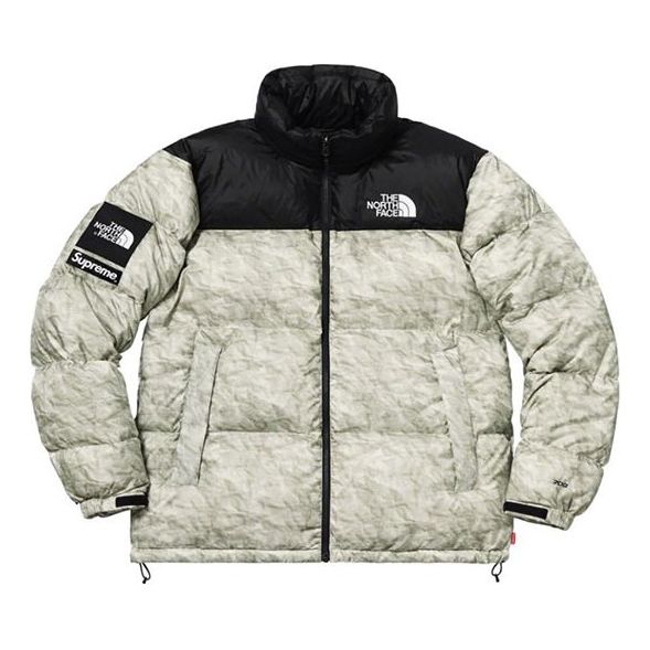 Puffer jakke Supreme The North Face Paper Print Nuptse Down Jacket Grøn | SUP-FW19-10964