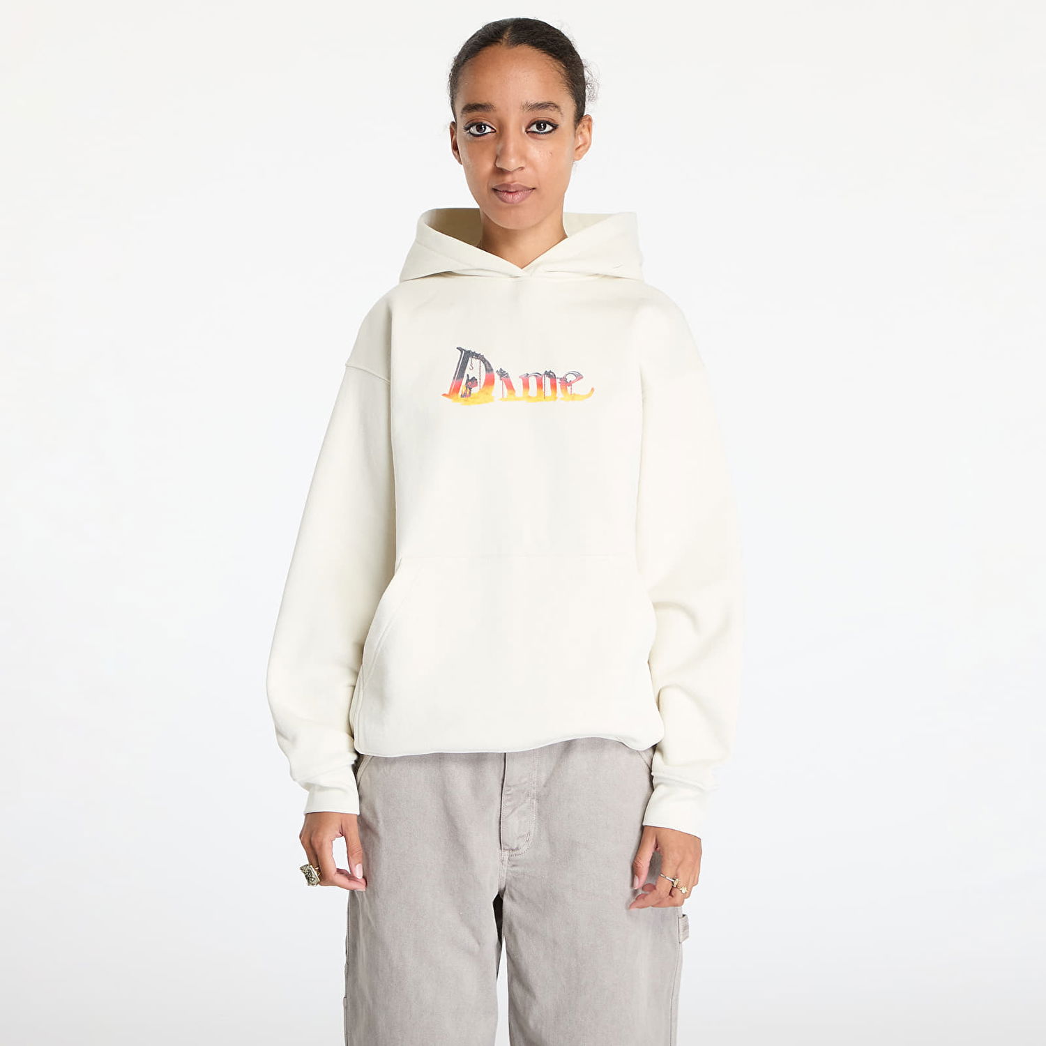 Sweatshirt Dime Classic Skynet Hoodie UNISEX Natural S Beige | DIMEFA2416NAT, 1