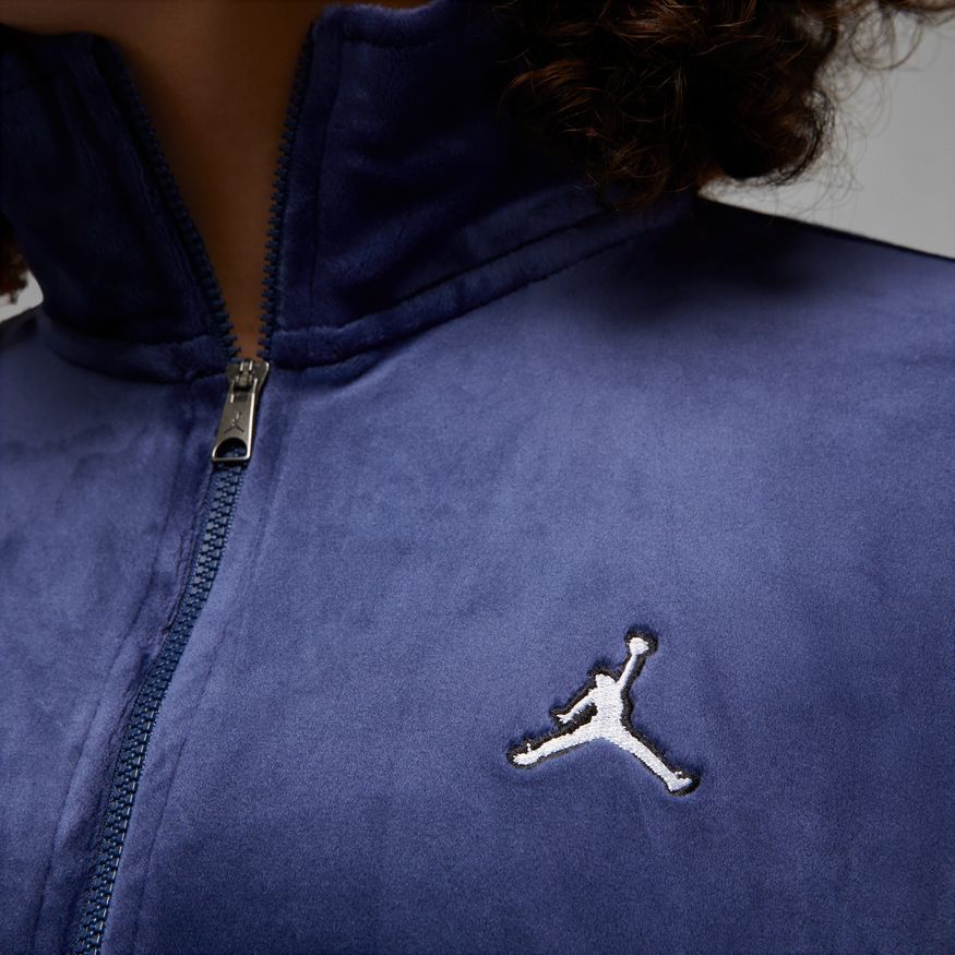 Sweatshirt Jordan Flight Velour Full-Zip Hoodie Mørkeblå | DV1396-410, 1