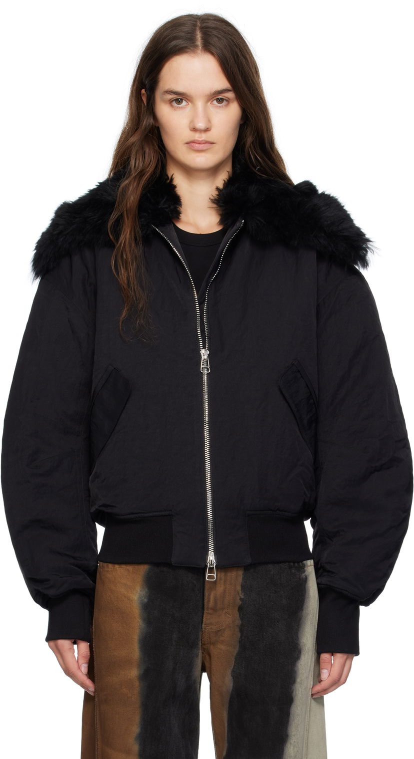 Bomberjakke Eckhaus Latta Eckhaus Latta Zip Bomber Jacket Sort | 1411-EL-PF25-A -