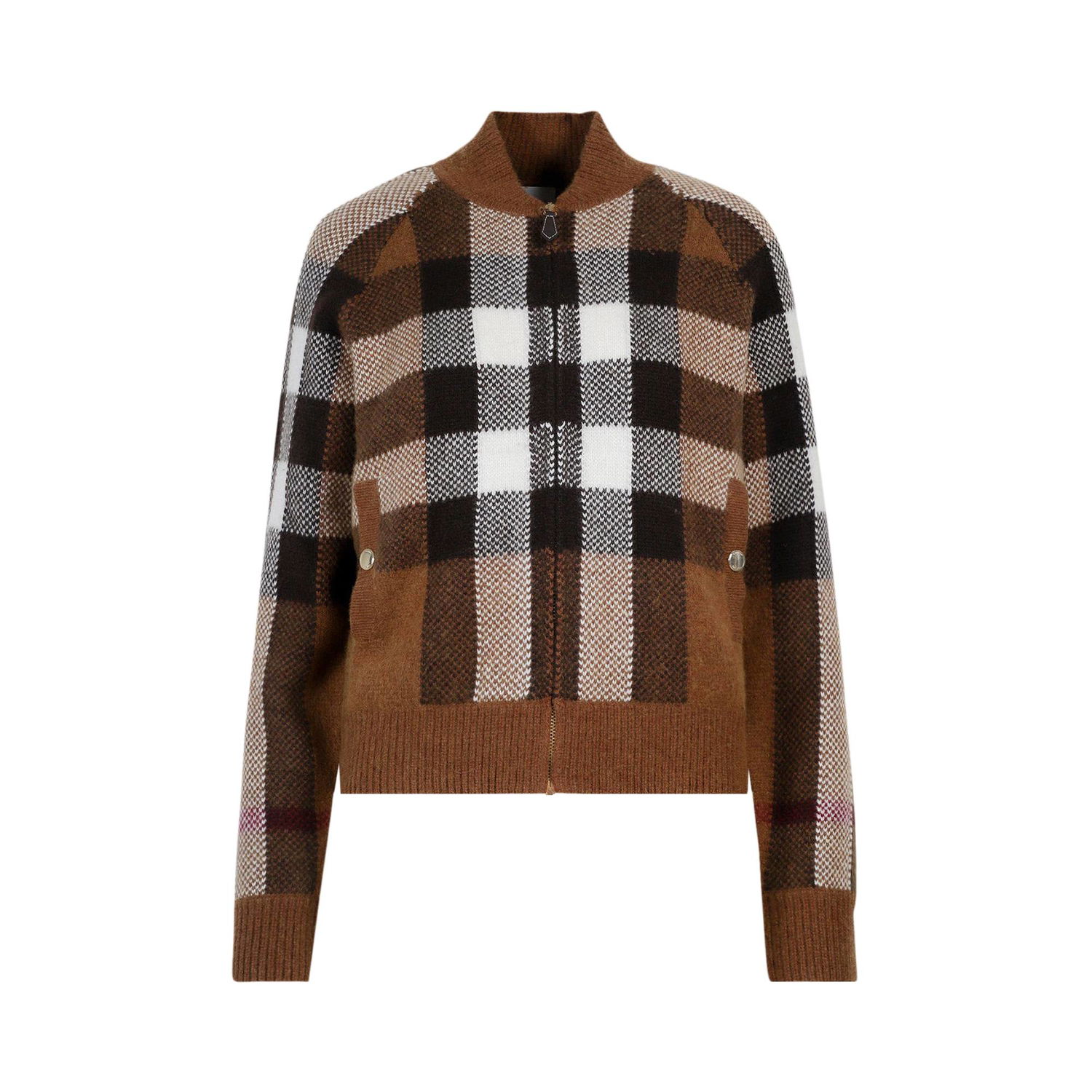 Bomberjakke Burberry Intarsia Check Bomber Jacket Brun | 8048445, 1