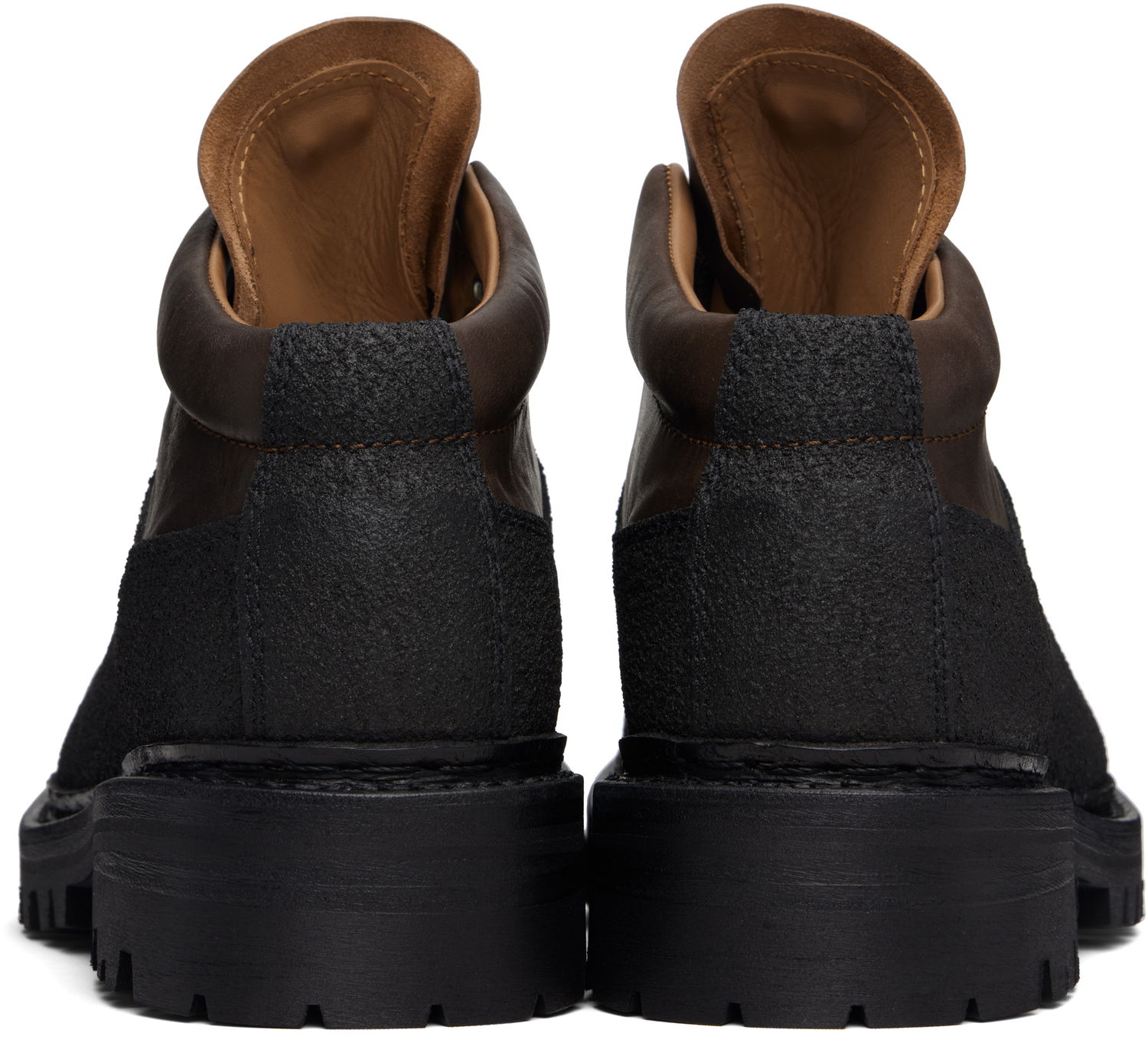 Sneakers og sko OUR LEGACY Quest Textured-Panel Lace-Up Boots Brun | A4257QM, 1
