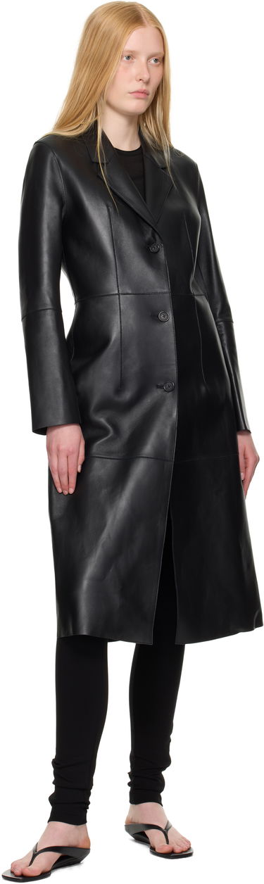 Frakker TOTEME TOTEME Slim Leather Coat Sort | 252-WRO0191-LE0056, 3