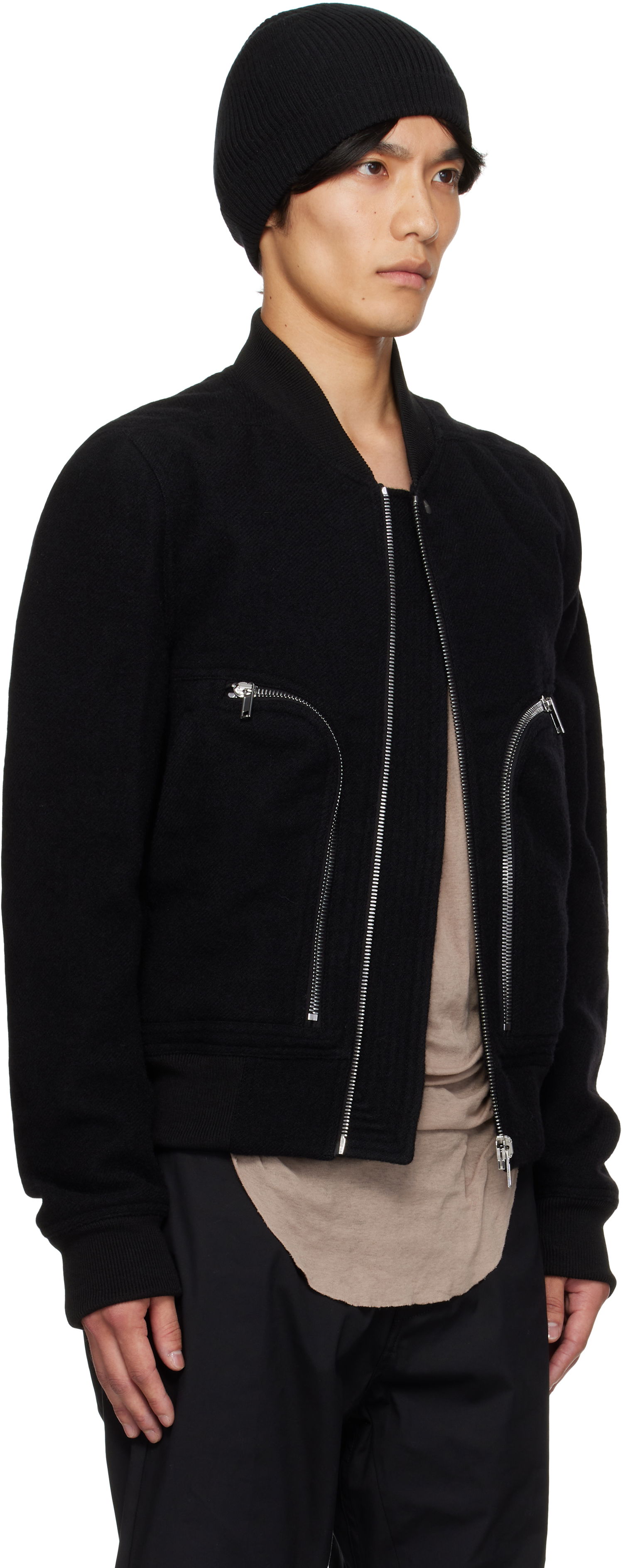 Bomberjakke Rick Owens Rick Owens Bauhaus Flight Jacket Sort | RU02E1749 WBD, 1