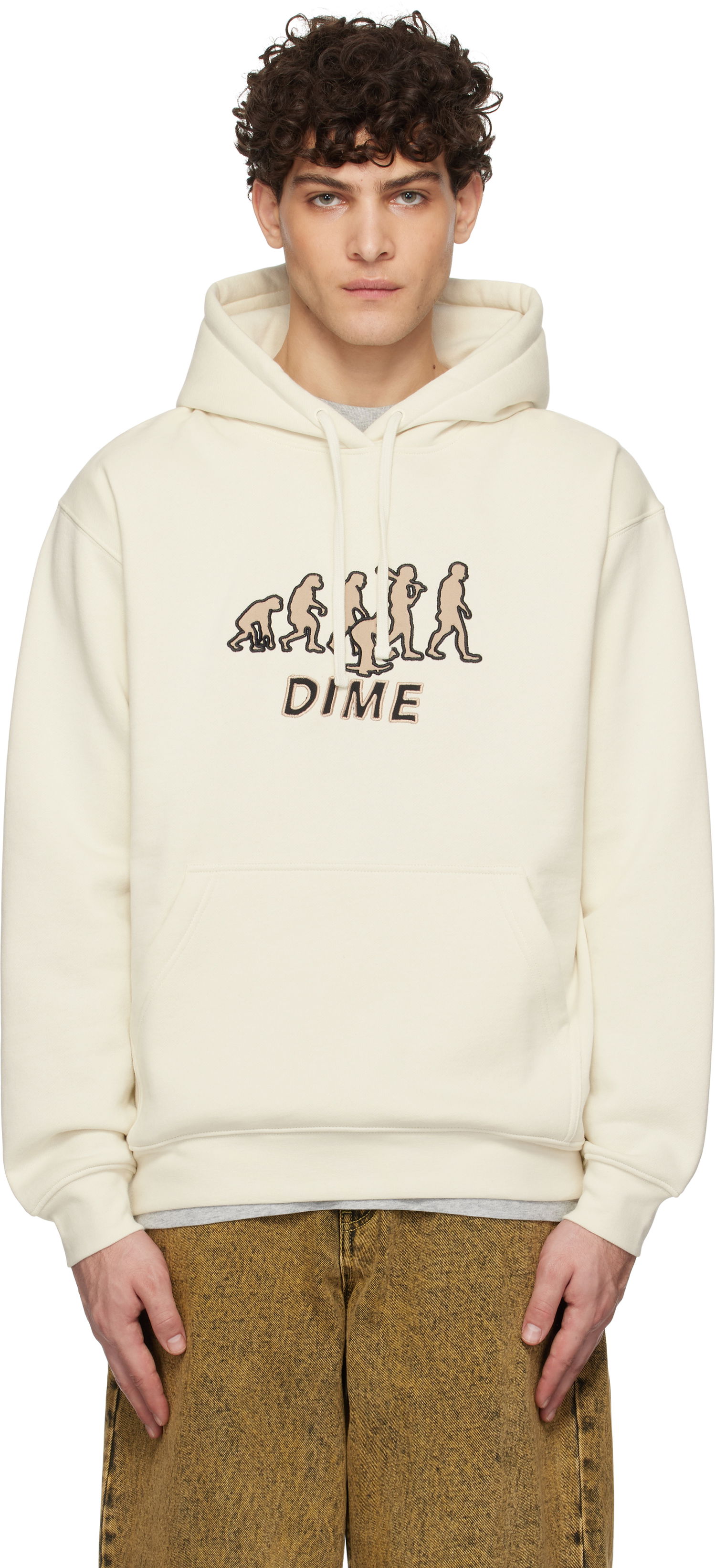 Sweatshirt Dime Evolution Print Hoodie Beige | DIMEHO2447NAT, 0