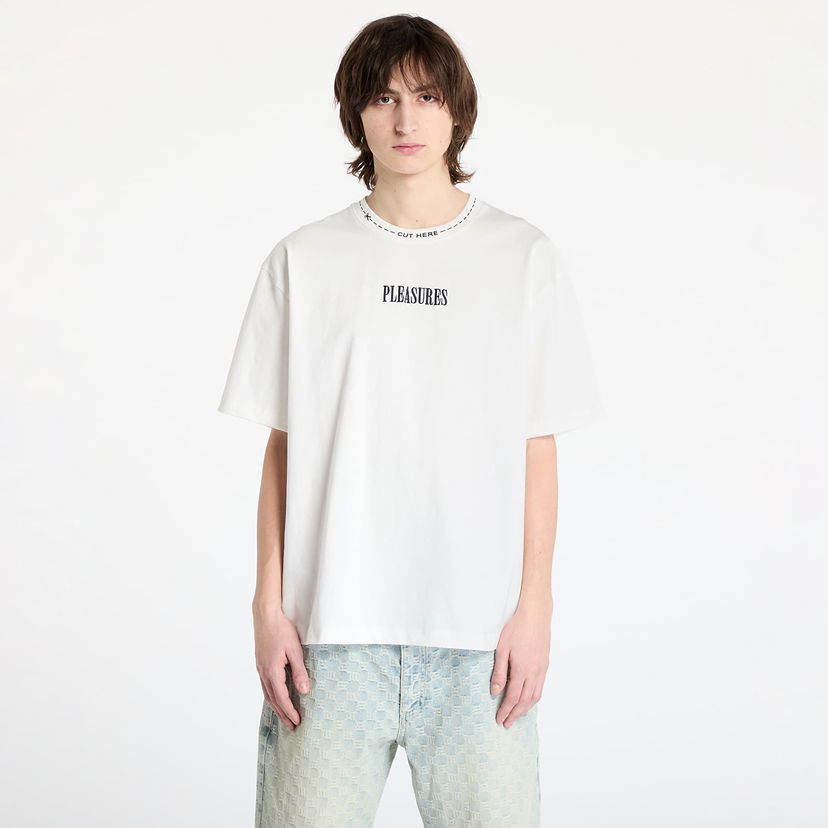 T-shirt Pleasures PLEASURES Cut Here Heavyweight T-Shirt Hvid | P25SP027 WHITE
