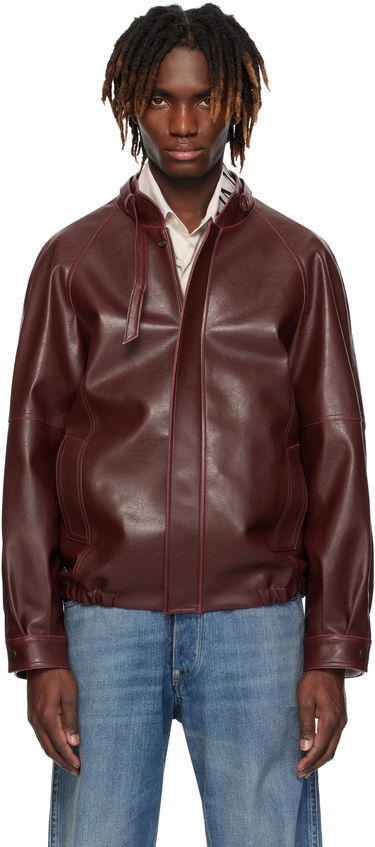 Bomberjakke Maison Margiela MM6 Maison Margiela Sports Faux-Leather Jacket Bourgogne | SH2AM0023 M35455, 0