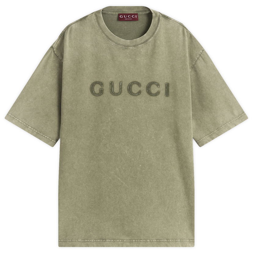 T-shirt Gucci Faded Logo T-Shirt, Size Large Grøn | 798115-XJHDF-3266