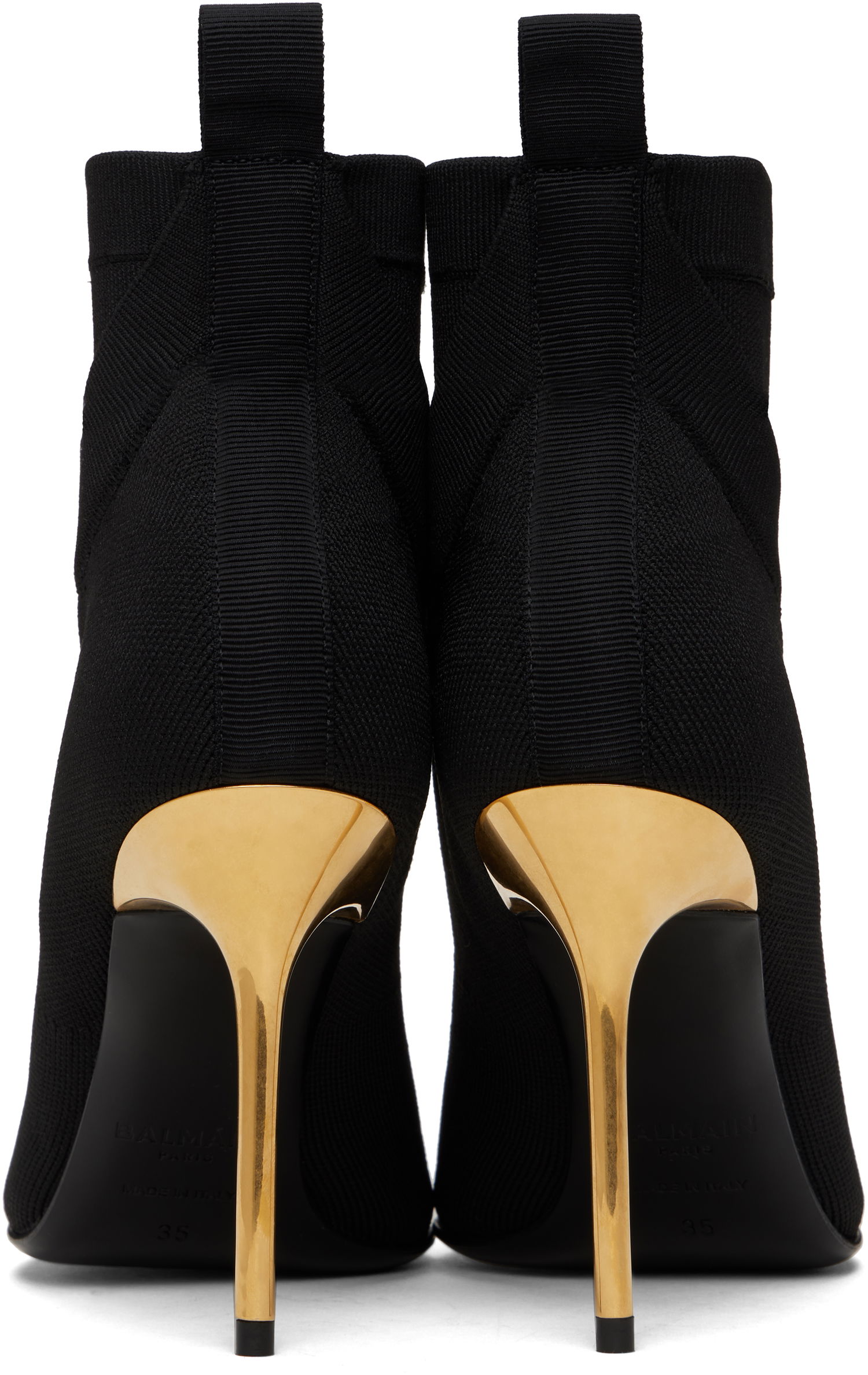 Sneakers og sko Balmain Crewneck Knit Ankle Boots Sort | EN1TE102TKAB, 1