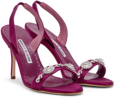 Skopleje Manolo Blahnik Manolo Blahnik Lamisan Satin Heeled Sandals Lilla | 324-2954, 3