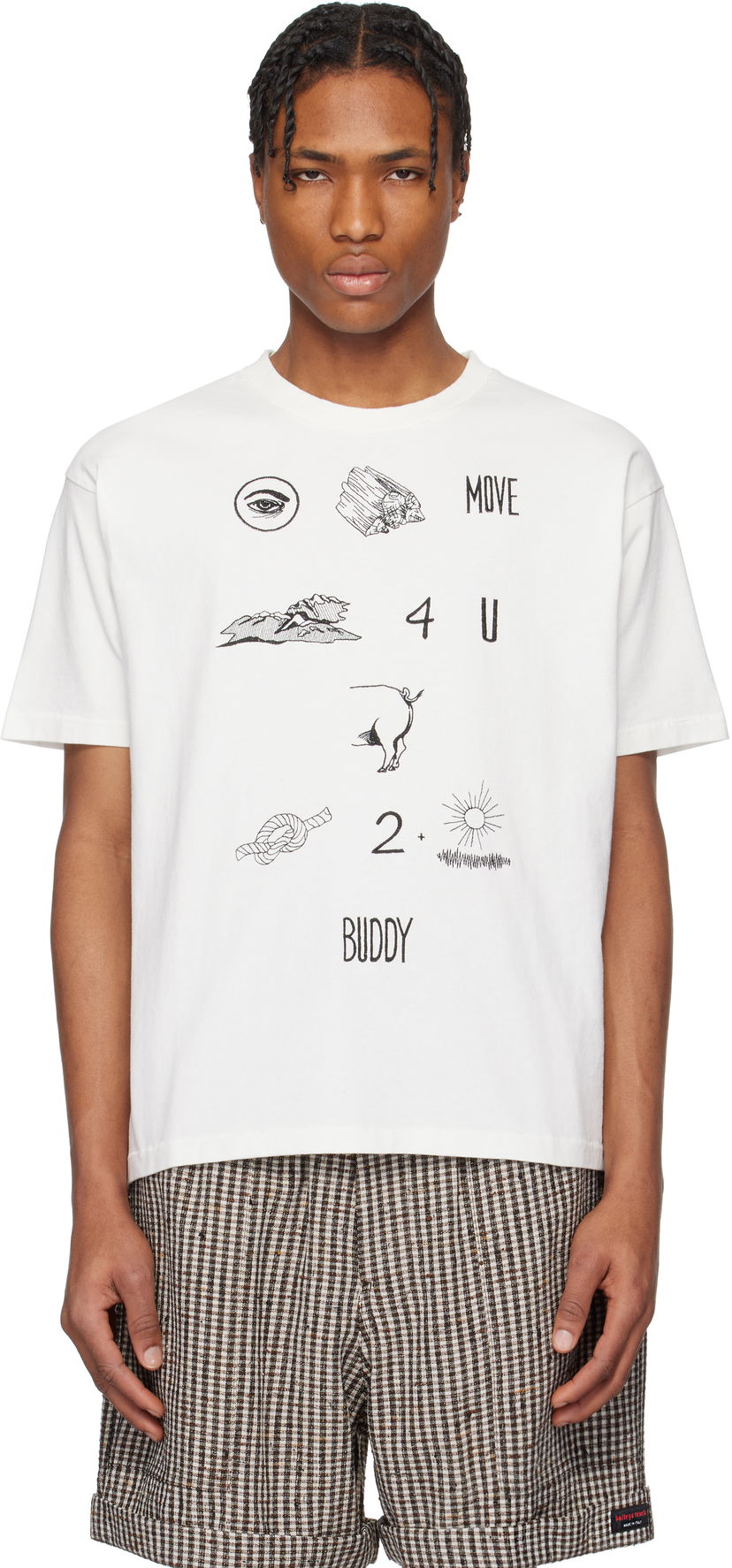 T-shirt Bode Bode Rebus Graphic T-Shirt Hvid | MRS25CS001