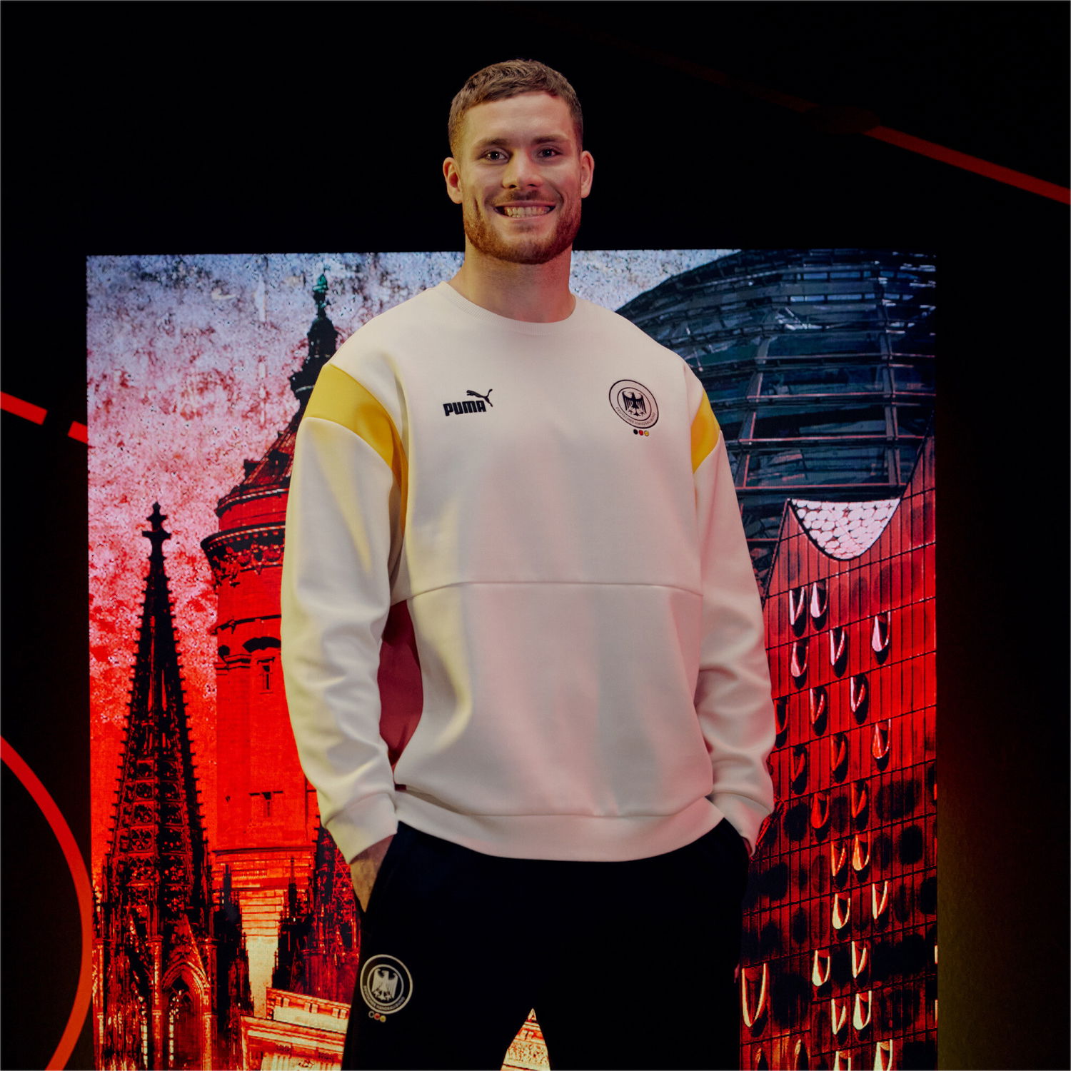 Sweater Puma German Handball Federation Men's Sweatshirt Hvid | 775866_01, 0