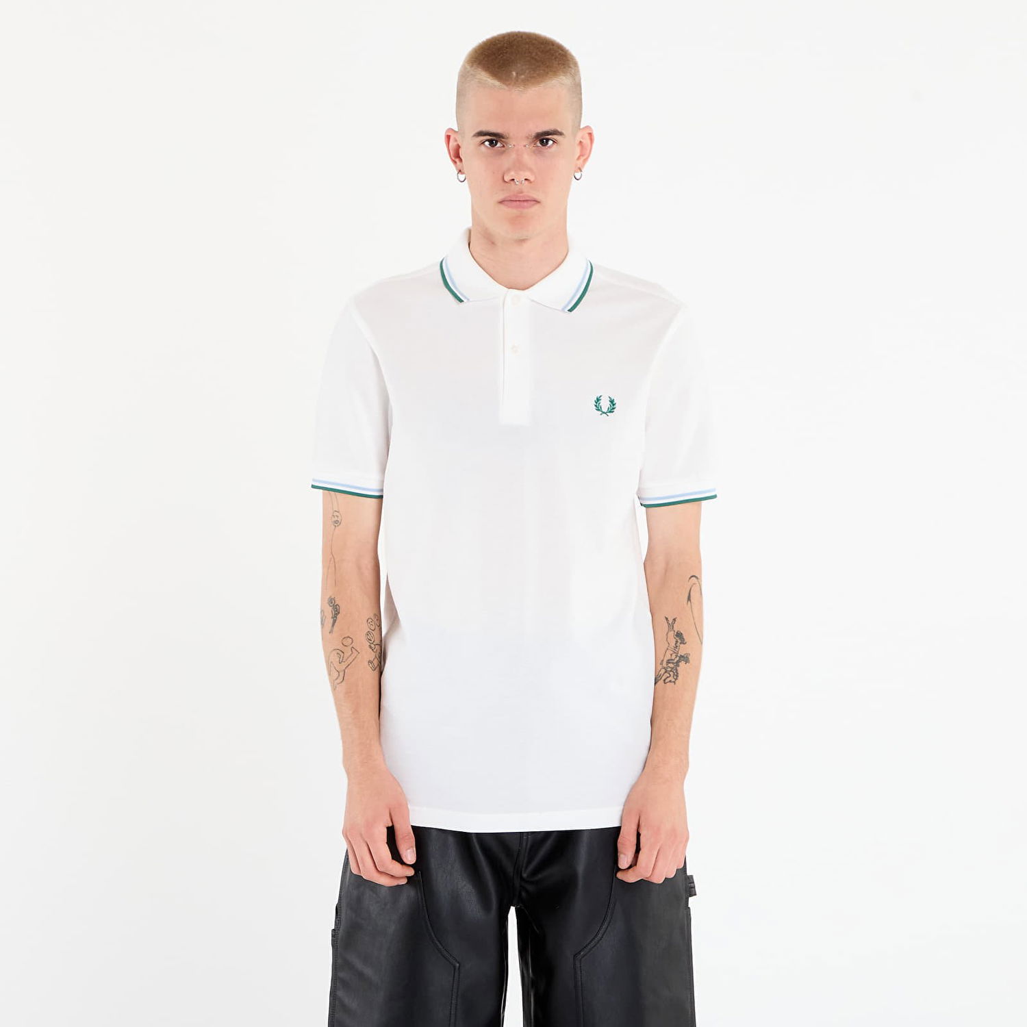 Polo skjorte Fred Perry Twin Tipped Shirt Hvid | M3600 Z52, 0