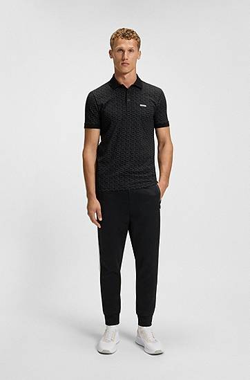 Polo skjorte BOSS BOSS Paddy Stretch Cotton Polo with Printed Pattern Sort | 50540719, 1
