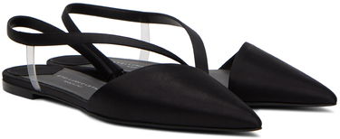Sneakers og sko Stella McCartney Iconic D'Orsay Satin Flats Sort | 810371E00157, 3
