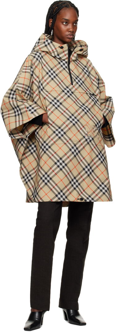 Regnfrakke Burberry Burberry Packaway Check Twill Cape Jacket Beige | 8105325, 3