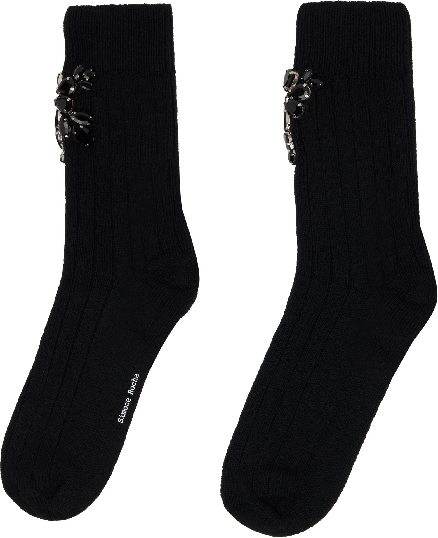 Sokker Simone Rocha Simone Rocha Embellished Rose Ankle Socks Sort | SOCK66B 0634, 1
