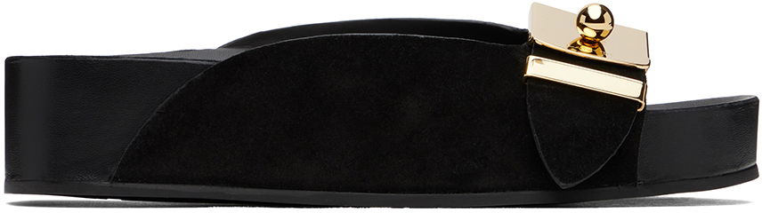Sokker LANVIN Lanvin Tinkle Suede Platform Sandals Sort | FW-CSML00-SUED-P24, 0