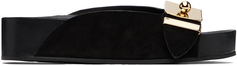 Sokker LANVIN Lanvin Tinkle Suede Platform Sandals Sort | FW-CSML00-SUED-P24