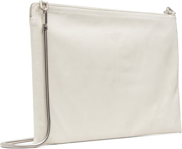 Skuldertaske Rick Owens Concordians Leather Pouch with Silver-tone Chain Strap Hvid | RR02E1417 LBHH, 2