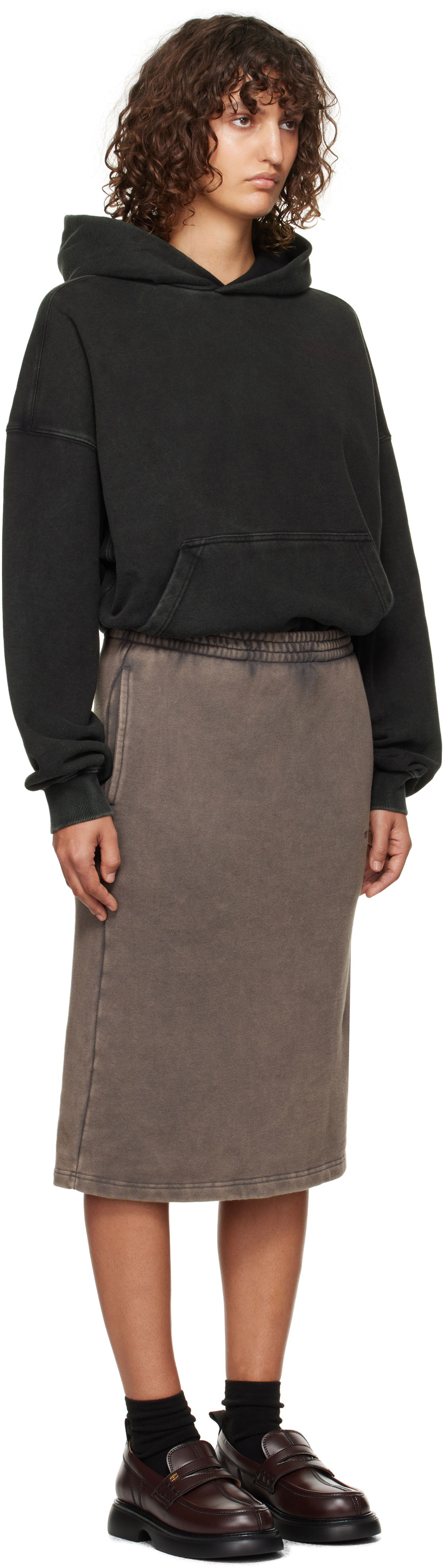 Nederdel We11done We11Done Layered Hoodie Dress Brun | WD-TO3-24-851-W-BK, 1