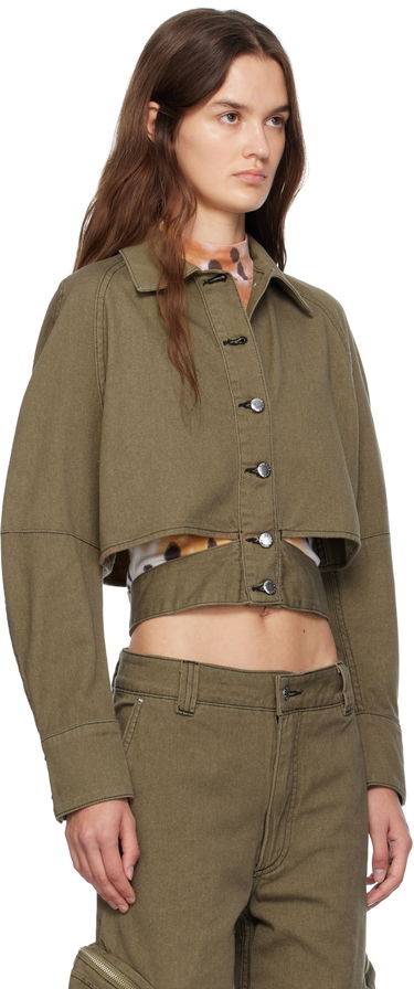 Jakke Eckhaus Latta Eckhaus Latta Ellipse Cropped Denim Jacket Grøn | 1121A-EL-PF25-E -, 1