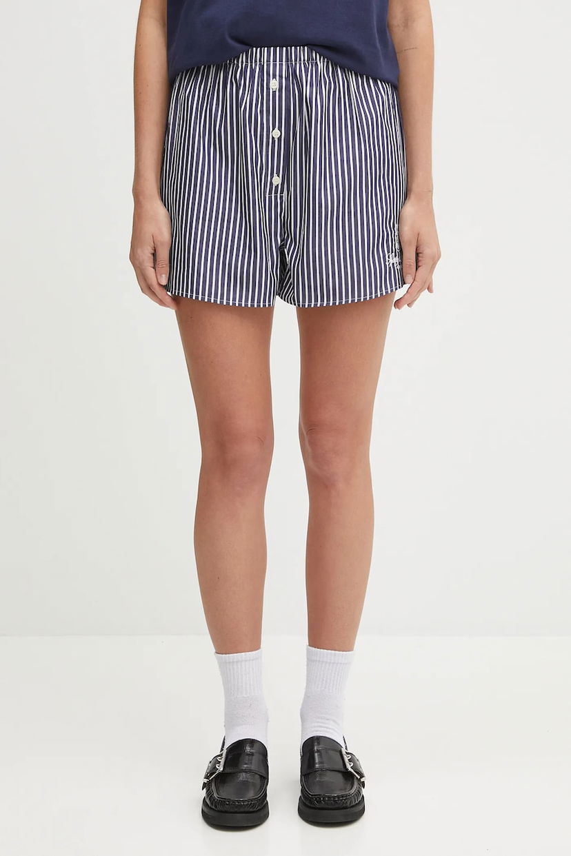 Shorts Sporty & Rich Sporty & Rich Vendome Mini High Waist Shorts Mørkeblå | SH035602231ST02