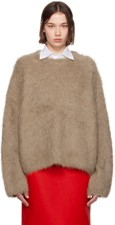 Sweater TOTEME Boxy Alpaca Knit Sweater Beige | 244-WRT873-YA0106, 0