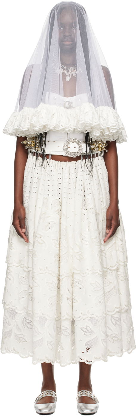Kjole Chopova Lowena Chopova Lowena Beaded Carabiner Maxi Dress Hvid | W6326, 0