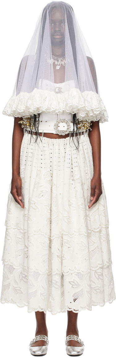 Kjole Chopova Lowena Chopova Lowena Beaded Carabiner Maxi Dress Hvid | W6326, 0