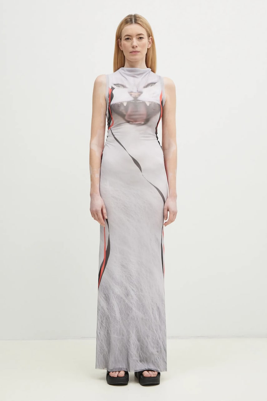 Kjole Ottolinger Ottolinger Mesh Maxi Dress Grå | 101.500301.02, 0