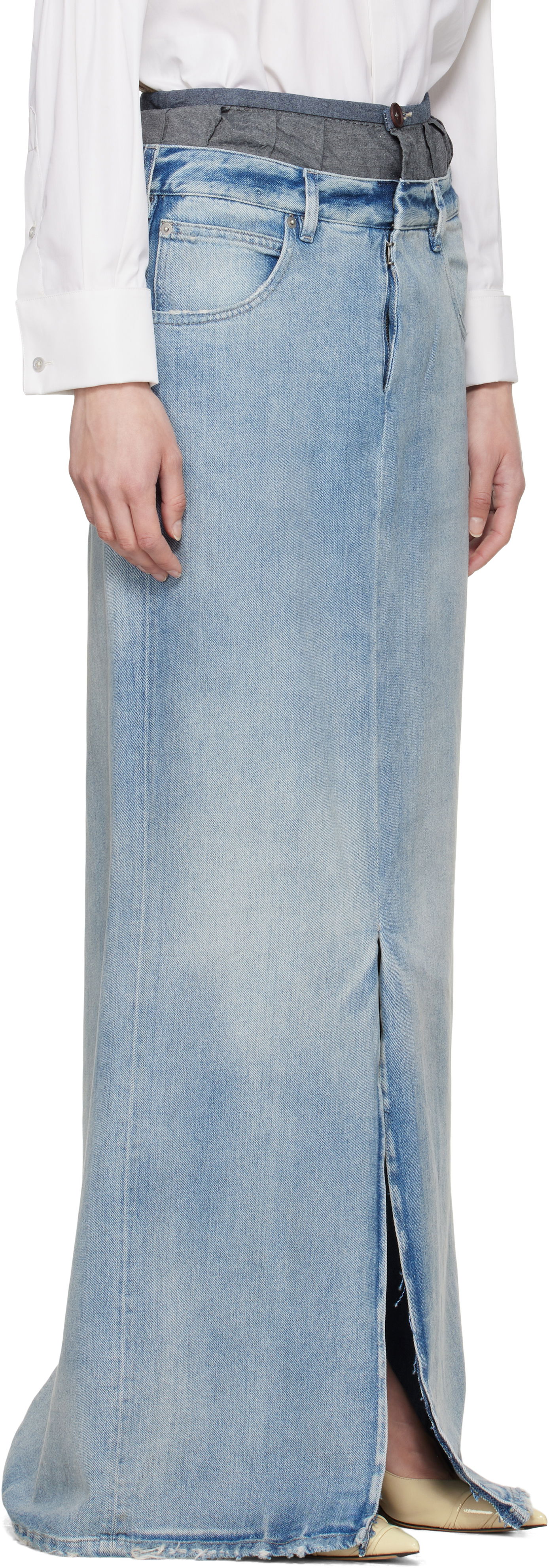 Nederdel Maison Margiela Maison Margiela Blue 'Anonymity Of The Lining' Denim Maxi Skirt Blå | S51MI0006 S30383, 1