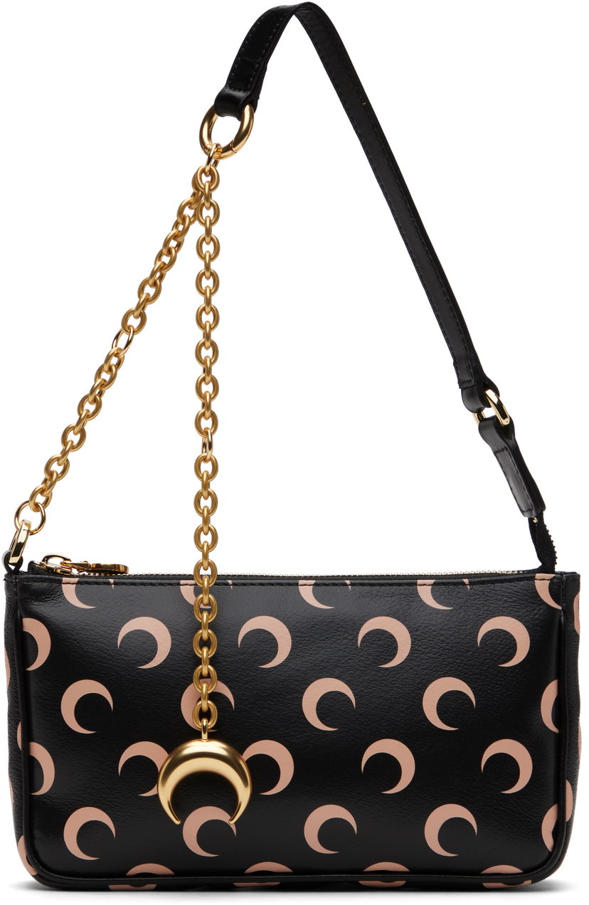 Håndtaske Marine Serre Marine Serre Moon Print Canvas Core Bag Sort | WBA018A RWOV0030