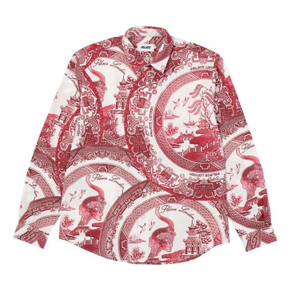 Skjorte Palace Plate Patterned Button-Down Shirt Rød | P22SHT112