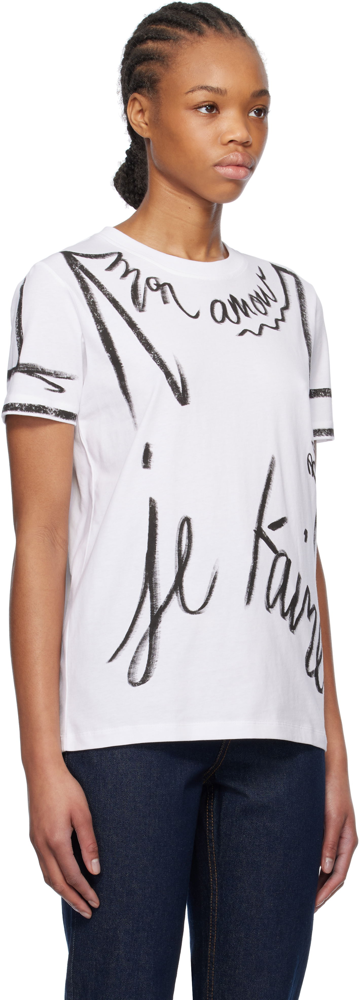 T-shirt Balmain Balmain Short-Sleeved 'Je T'aime' T-Shirt Hvid | EF1EF000GE35, 1