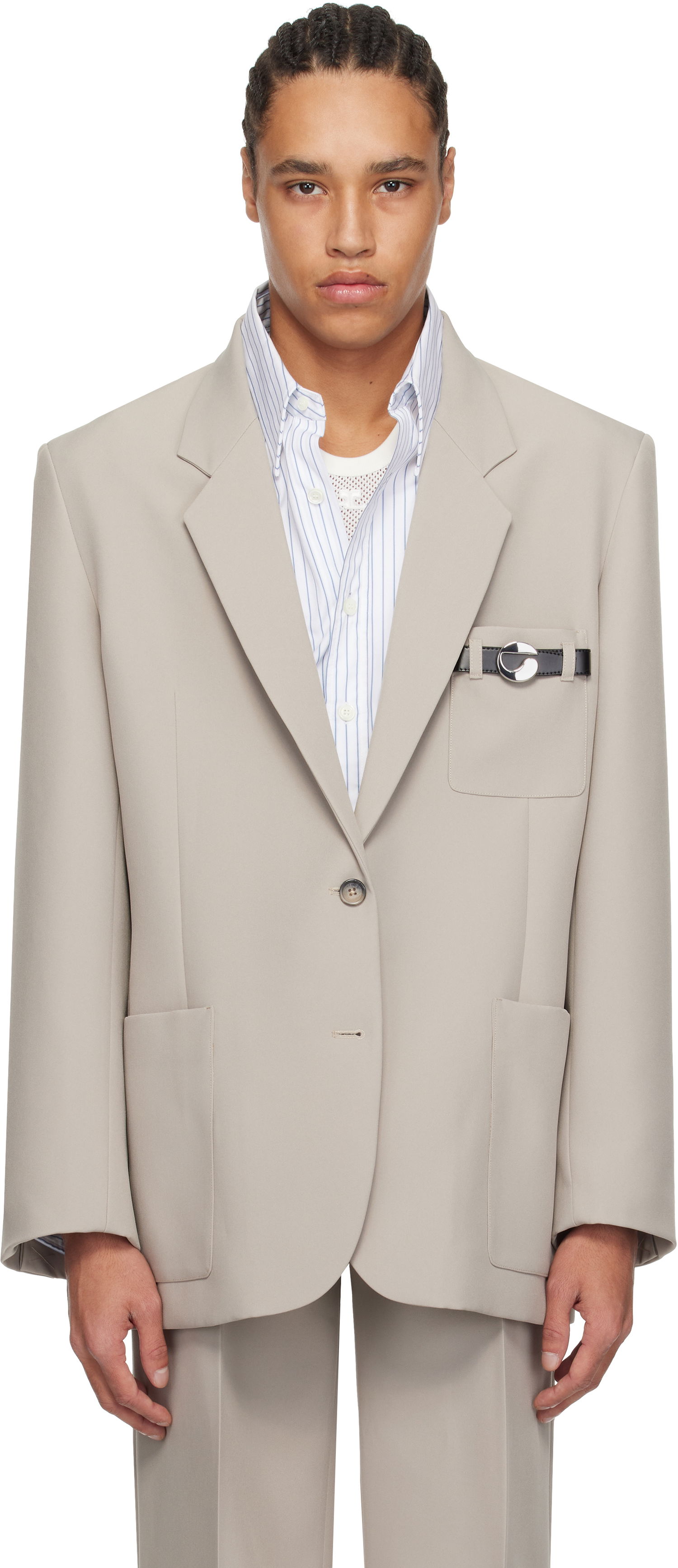 Jakke Coperni Coperni Tailored Blazer with Belted Pocket Beige | COPV69F3004MEN, 0