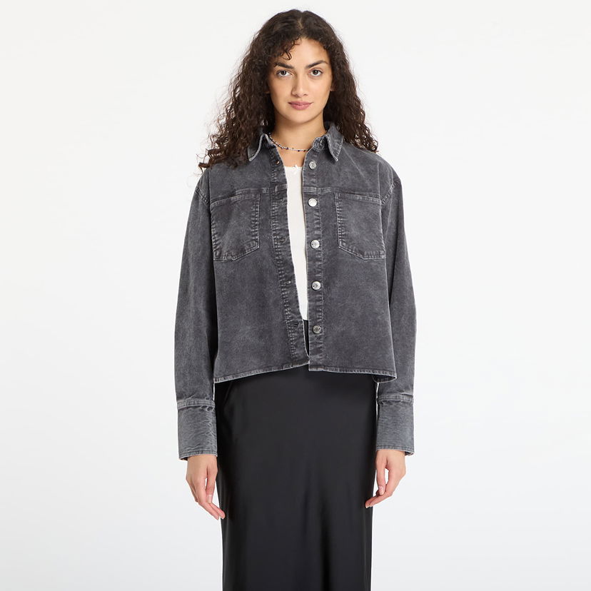 Jakke Samsoe Samsoe Sasofie Patch Pocket Corduroy Shirt Jacket Grå | F25300122_190201TPX