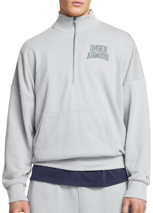 Sweater Under Armour Icon HWT Terry 1/2 Zip Sweatshirt Grå | 1386550-011